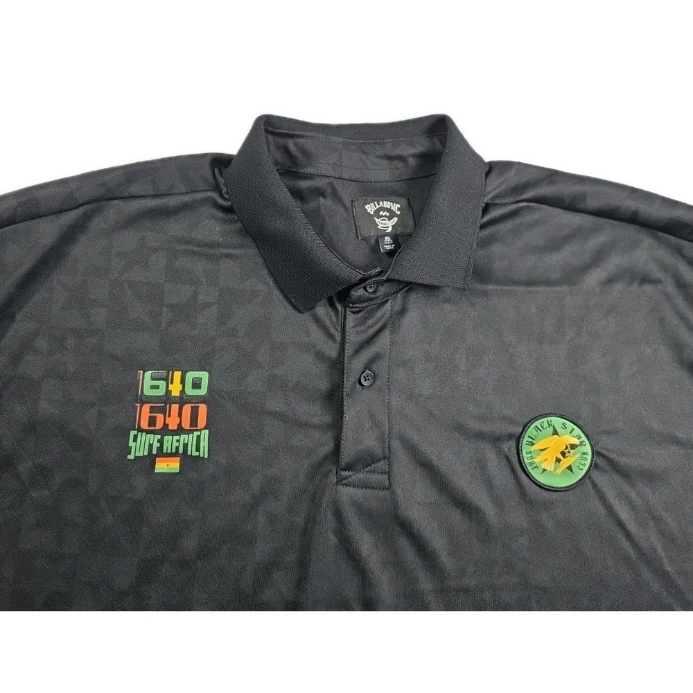 Billabong Surf Africa Polo Shirt‎ Mens XLarge Black Star Print 1640 NWT
